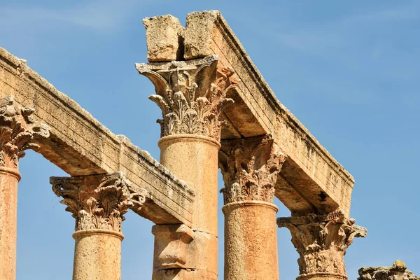 Colonne Gerasa Città Greco Romana Rovina Jerash Giordania — Foto Stock