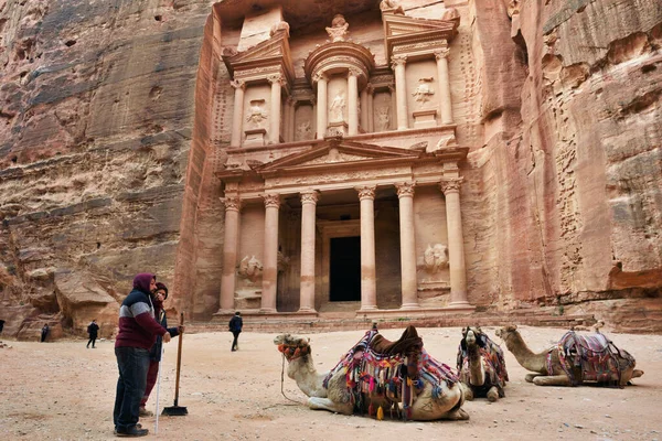Petra Jordanien Februar 2020 Khazneh Der Antiken Stadt Petra Jordanien — Stockfoto