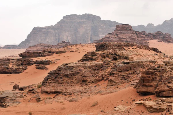 Wadi Rum Szikla Sivatag Wadi Rum Dél Jordániai Homokkő Gránit — Stock Fotó