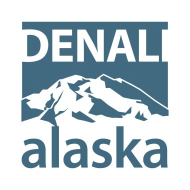Denali Dağı, Kuzey Amerika 'nın en yüksek dağ zirvesidir. Alaska' da yer alır. Tırmanış, yürüyüş, yürüyüş, dağcılık ve diğer uç aktivitelerin şablonu, vektör.