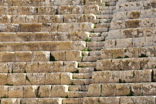 Σκάλες Του Αμφιθεάτρου Στην Αρχαία Ρωμαϊκή Πόλη Gerasa Στο Jerash — Φωτογραφία Αρχείου