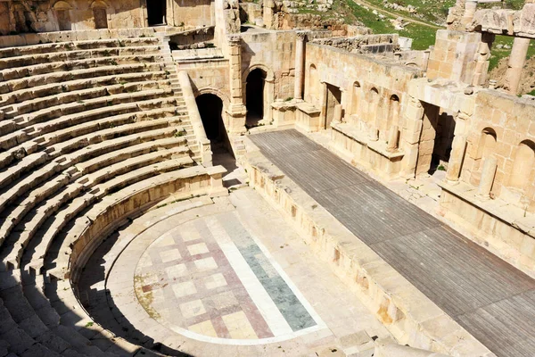Anfiteatro Antigua Ciudad Romana Gerasa Jerash Jordania — Foto de Stock