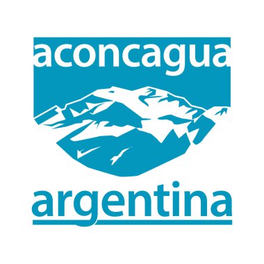 Aconcagua, Andes dağ sırası, Mendoza Eyaleti, Arjantin - tırmanma, yürüyüş, dağ yürüyüşü ve diğer uç aktiviteler şablonu, vektör