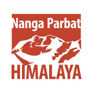 Nanga Parbat dünyanın en yüksek dokuzuncu dağıdır - tırmanma, yürüyüş, dağcılık ve diğer uç aktiviteler şablonu, vektör