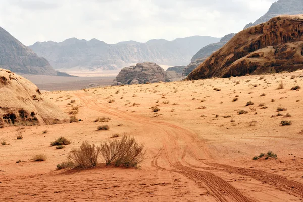 Wadi Rum Szikla Sivatag Wadi Rum Dél Jordániai Homokkő Gránit — Stock Fotó