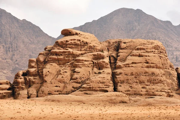 Wadi Rum Szikla Sivatag Wadi Rum Dél Jordániai Homokkő Gránit — Stock Fotó