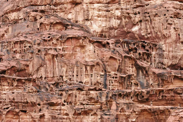 Wadi Rum Szikla Sivatag Közeli Felület Wadi Rum Dél Jordániai — Stock Fotó