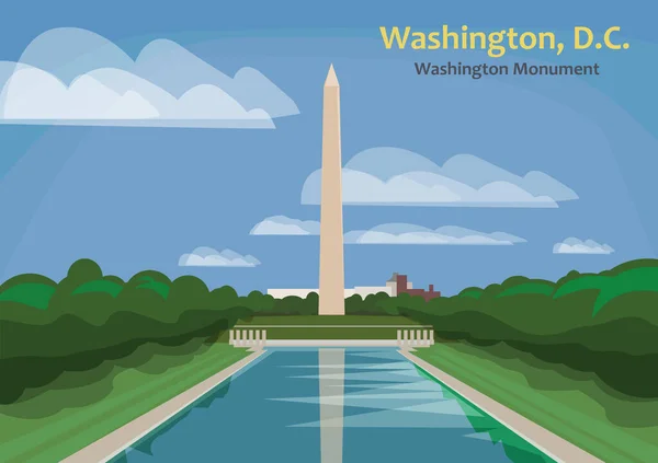 Washington Monument Obelisco Sul National Mall Washington Stati Uniti Illustrazione — Vettoriale Stock