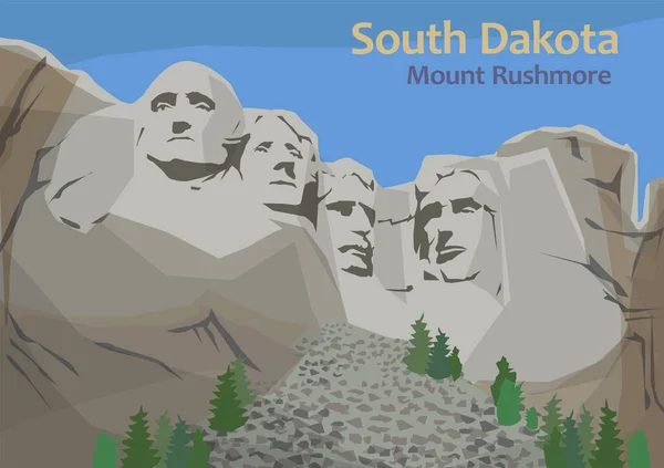 Mount Rushmore National Memorial Sculptuur Gesneden Het Granieten Gezicht Van — Stockvector