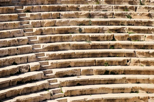 Treppen Des Amphitheaters Der Antiken Römischen Stadt Gerasa Jerasch Jordanien — Stockfoto