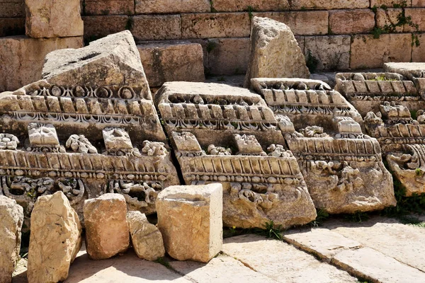 Details Ruined Greco Roman City Gerasa Jerash Jordan — Stock Photo, Image