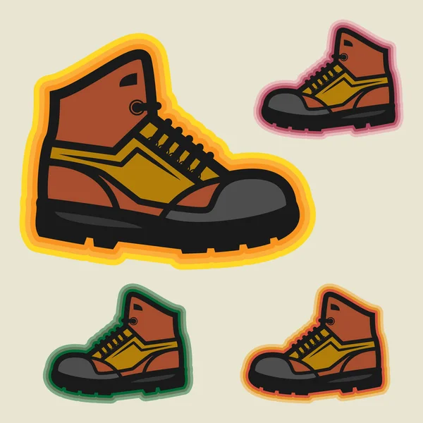 Botas Senderismo Vector Color Ilustración — Archivo Imágenes Vectoriales