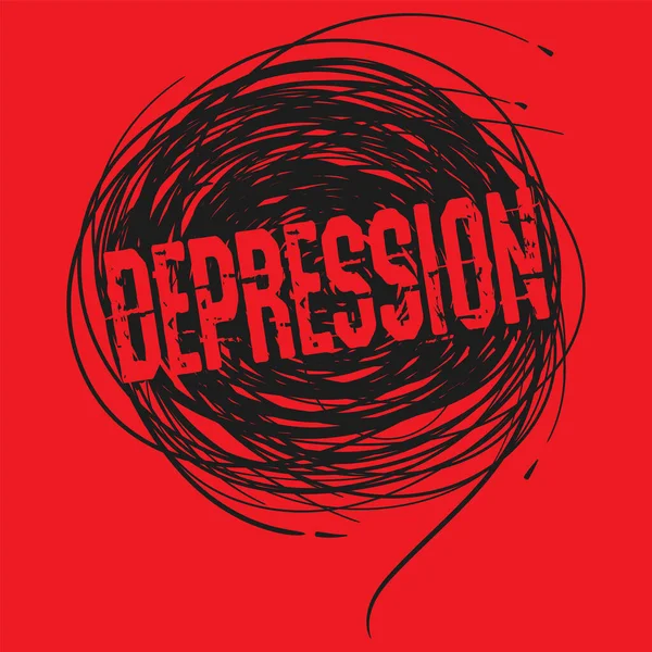 Depression Psykisk Sjukdom Koncept Konst Med Prickar Och Linjer Vektor — Stock vektor