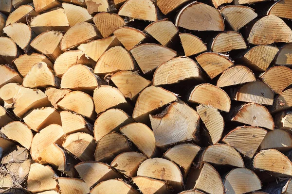 Przygotowanie Drewna Opałowego Zimę Drewniane Tło Stosy Drewna Opał Domu — Zdjęcie stockowe