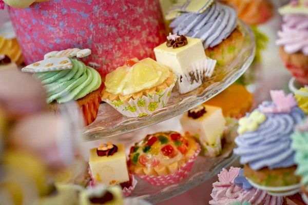 Assorted plates cakes — Stock Photo, Image