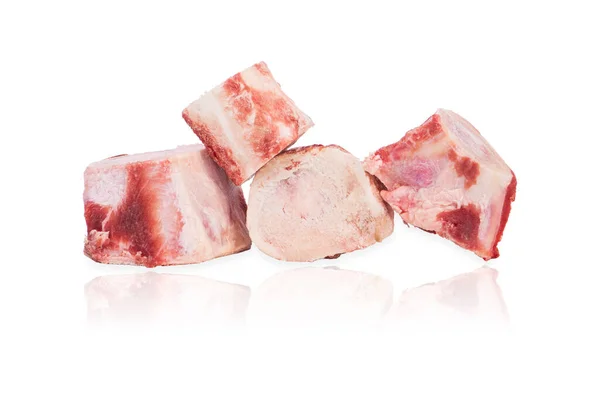 Rinderknochen Roh Frisch Kochfertig Isoliert Auf Weißem Hintergrund — Stockfoto