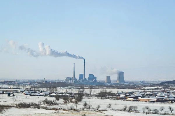 Endüstriyel boru duman — Stok fotoğraf