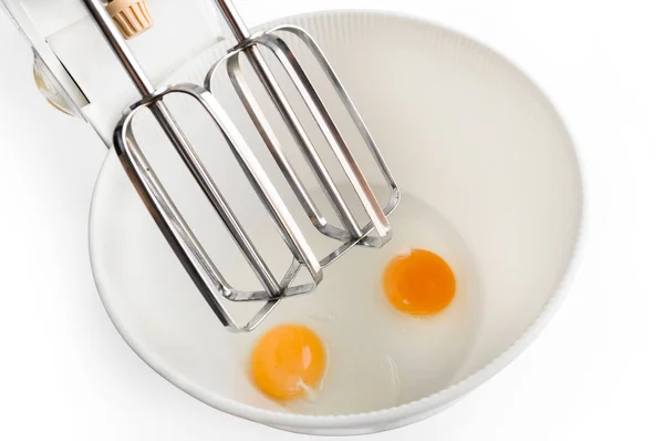 Eggs in the mixer — Stock Photo, Image