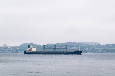 Bir ticaret gemisine onun ev liman bırakır.