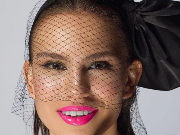 Retrato Cerca Una Mujer Con Desarrollo Cabello Liso Dulce Tierna —  Fotos de Stock