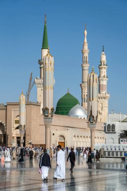 Müslümanların ibadet nabawi Camii, Medine, Suudi Arabistan için toplandı