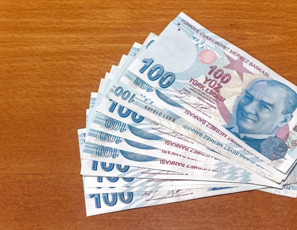 Banconote da 100 lire turche — Foto Stock