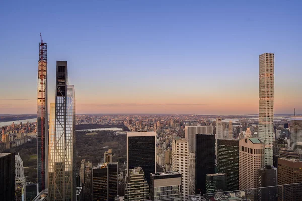 Nueva York City Febrero Increíble Vista Panorámica Del Horizonte Rascacielos — Foto de Stock