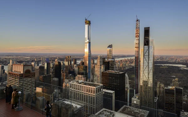 Nueva York City Febrero Increíble Vista Panorámica Del Horizonte Rascacielos — Foto de Stock