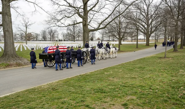 Arlingtonský Hřbitov Washington Ledna 2020 Vojenský Pohřební Obřad Arlingtonském Národním — Stock fotografie