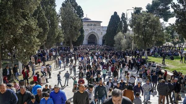 Jerusalén Israel Febrero Después Las Oraciones Del Viernes Mezquita Aqsa —  Fotos de Stock