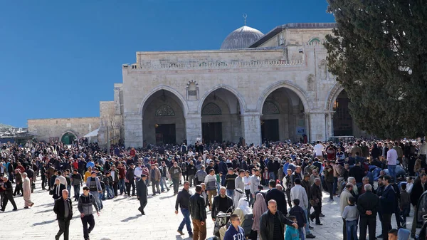 Gerusalemme Israele Febbraio Dopo Preghiere Del Venerdì Nella Moschea Aqsa — Foto Stock