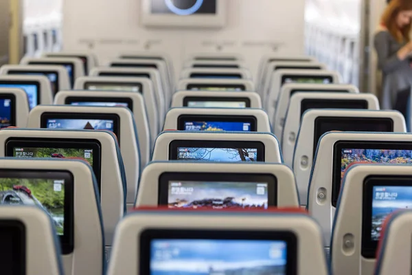 Istanbul Turecko Září 2018 Turečtina Aircraft Thy Commercial Airplane Seats — Stock fotografie