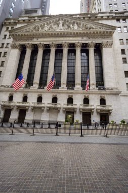 New York, Usa - 2 Şubat 2020 New York Borsası 'nın dışı. Listedeki şirketlerin piyasa sermayelendirilmesiyle dünyanın en büyük borsası haline geldi..