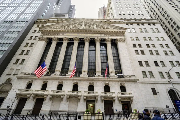 Nueva York Febrero 2020 Exterior Bolsa Nueva York Bolsa Valores — Foto de Stock