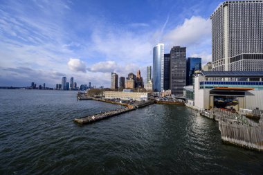 NEW YORK, USA - FEBRUARY 2, 2020: New York City panorama with Manhattan Skyline over Hudson River.
