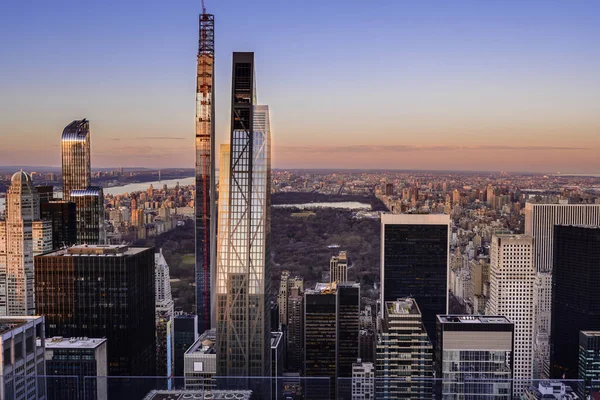 Nueva York City Febrero Increíble Vista Panorámica Del Horizonte Rascacielos — Foto de Stock