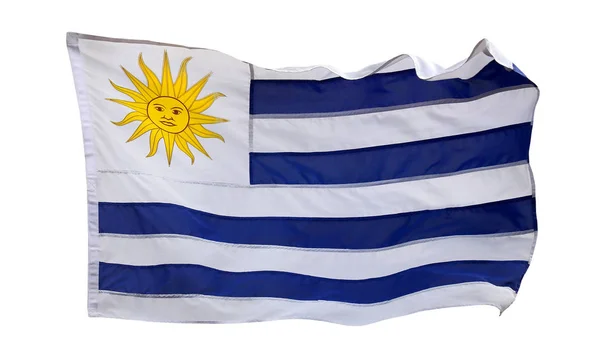 우루과이, 흰색 배경에 고립의 국기 — 스톡 사진