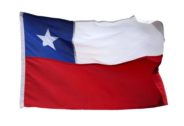 Bandera de Chile, aislada sobre fondo blanco — Foto de Stock