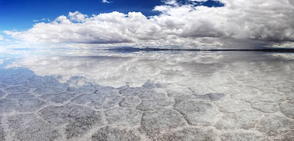 Salt Lake Uyuni Bolivia Hdr Panorama — Stock Photo, Image