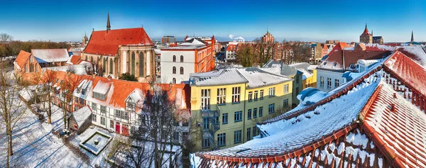 Panoramic View Old Centre Rostock Abbey Holy Cross Germany — Stock Photo, Image