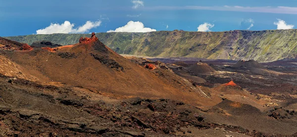 Cones Cratere Rivais Encosta Sul Vulcão Piton Fournaise Ilha Reunion — Fotografia de Stock