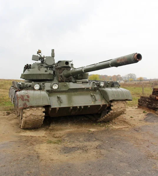 Army tank in the rainy weather