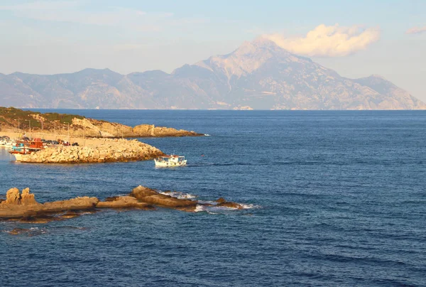 Veduta del monte sacro Athos, Calcidica — Foto Stock