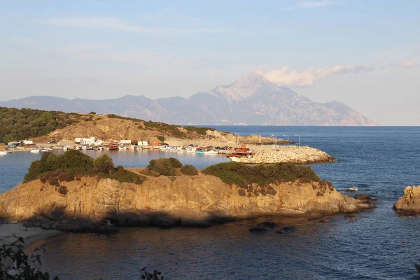 Veduta del monte sacro Athos, Calcidica — Foto Stock