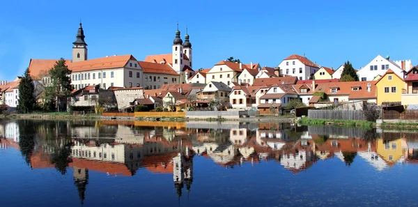 Smuk udsigt over Telc by, South Bohemia - Stock-foto