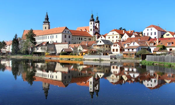 Vacker utsikt över Telc stad, South Bohemia — Stockfoto