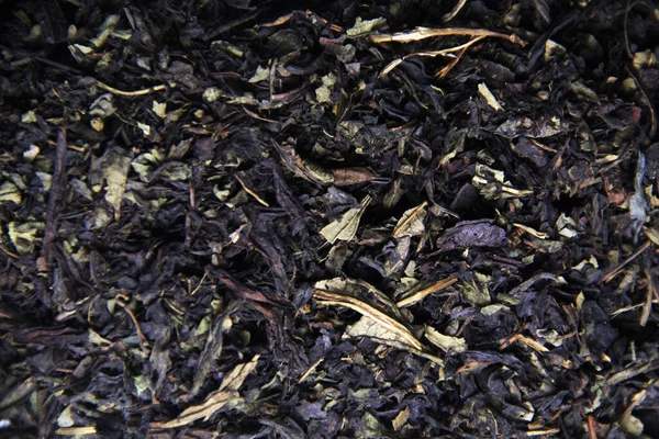 Chá Preto Solto Textura Macro — Fotografia de Stock
