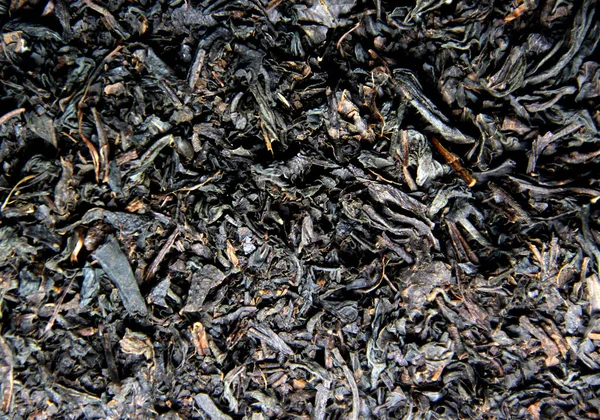 Loose Black Tea Texture Macro — Stock Photo, Image