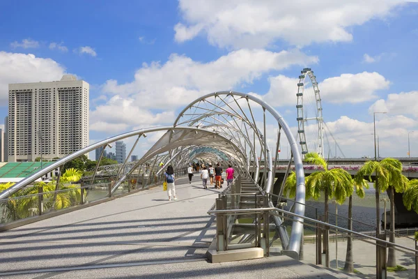 Singapur 2018 Helix Bridge Jednym Ostatnich Cuda Inżynierii Architektury Myśli — Zdjęcie stockowe