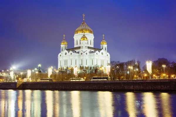 Россия Москве Собор Христа Спасителя Добрый Вечер Церковь Христа Москве — стоковое фото